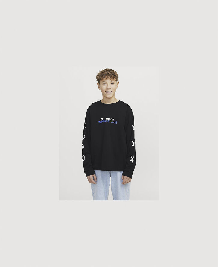 Jack & Jones JCOREFLEX TEE LS CREW NECK STYD AW Sort