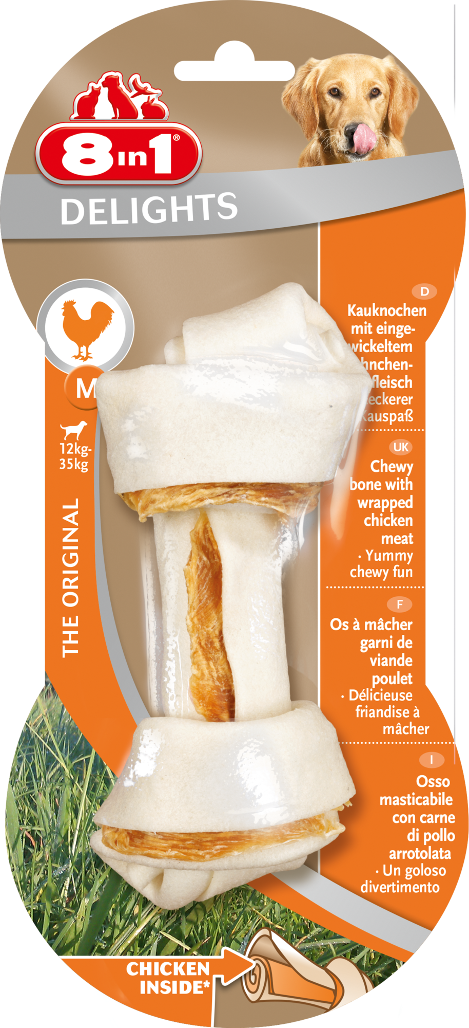 8in1 Delights Bone - Hondensnack - rund - M