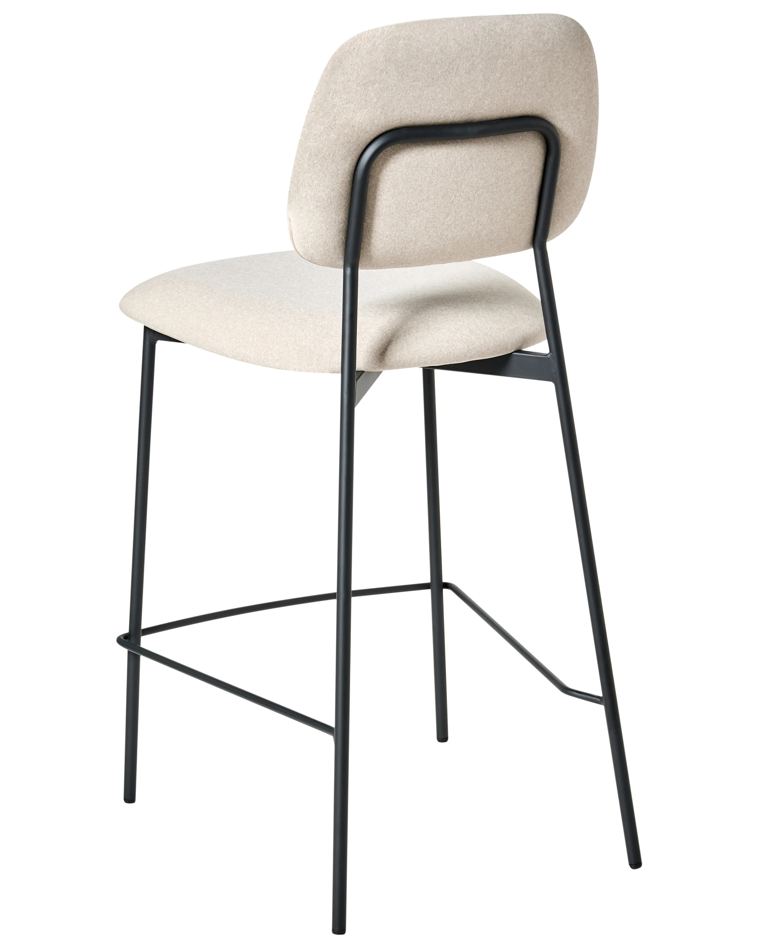 Set van 2 barstoelen DUETTE Fluweel Lichtbeige