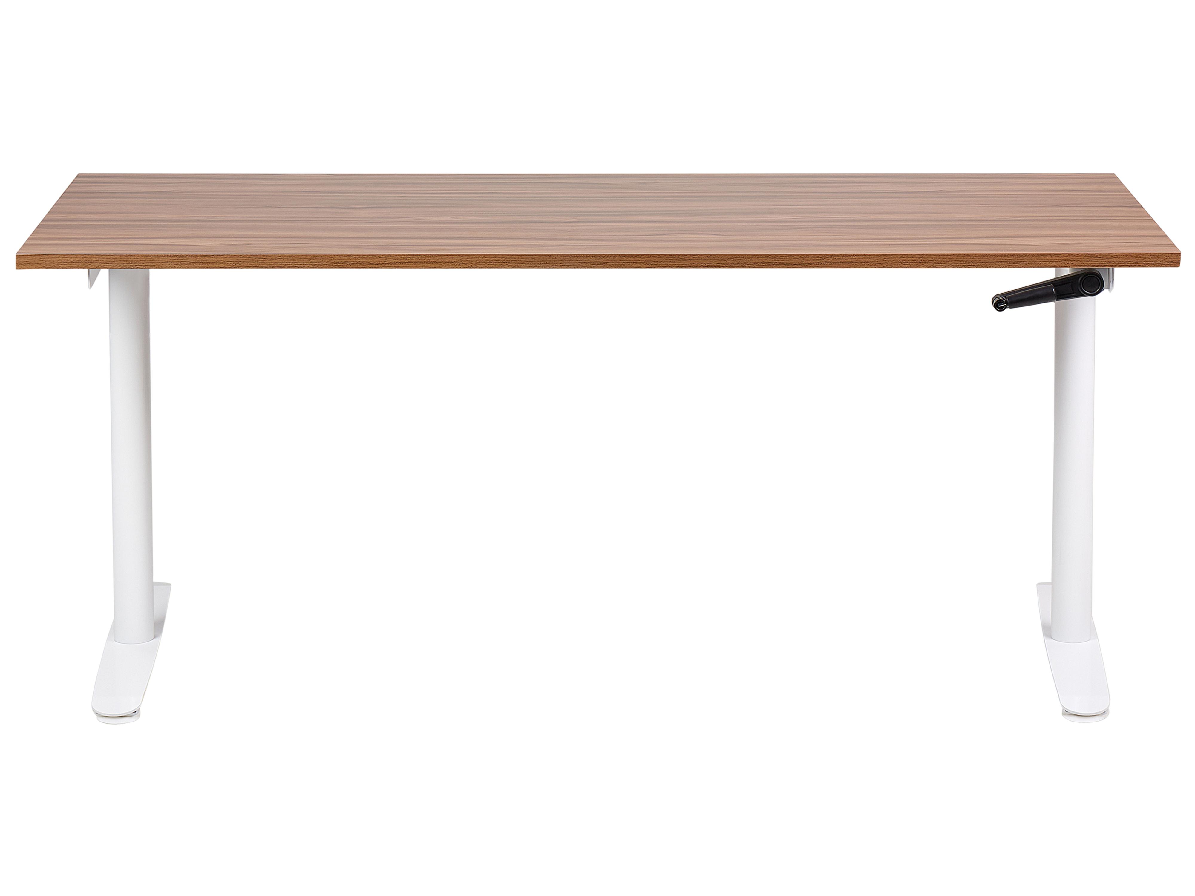 Handmatig verstelbaar sta-bureau DESTINAS Bruin/wit 160 cm 72 cm