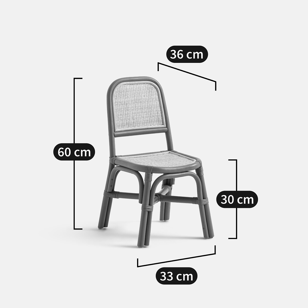 LA REDOUTE INTERIEURS<br>Cadeira alta de rattan, Tina