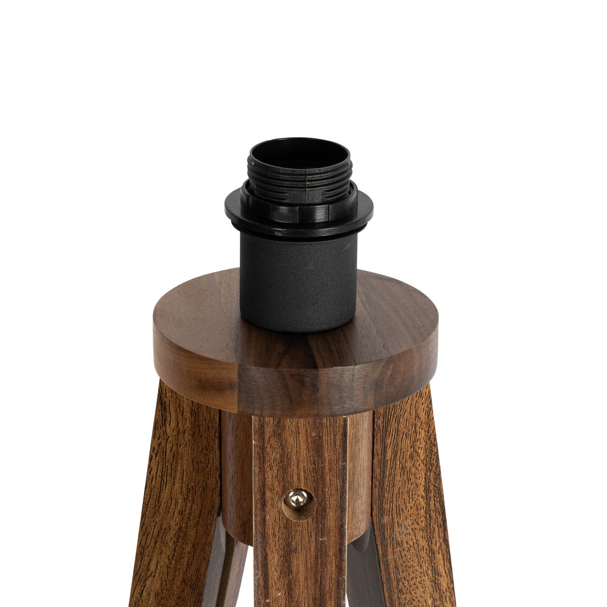 Landelijke vloerlamp tripod walnoot hout - Tripod Classic