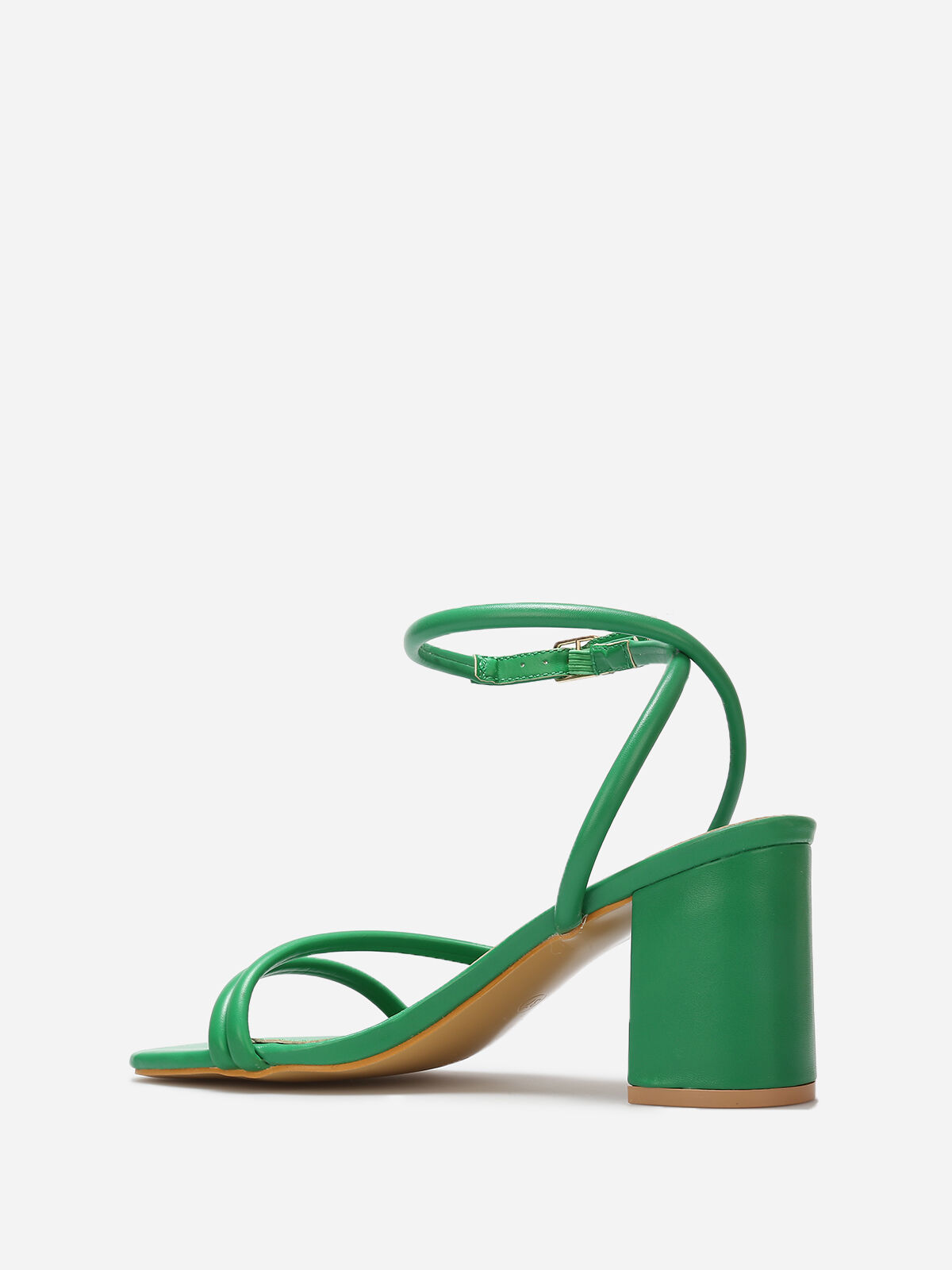 Sandales simili à brides matelassées- Vert
