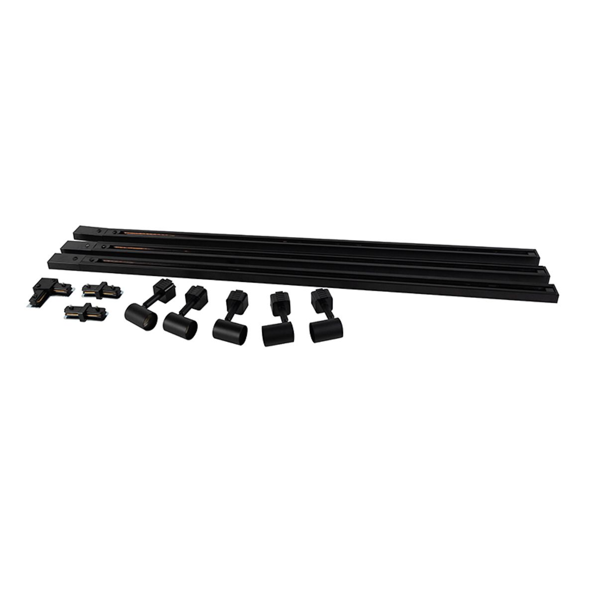 Smart railsysteem zwart 1-fase 5-lichts incl. Wifi GU10 - Iconic Jeany