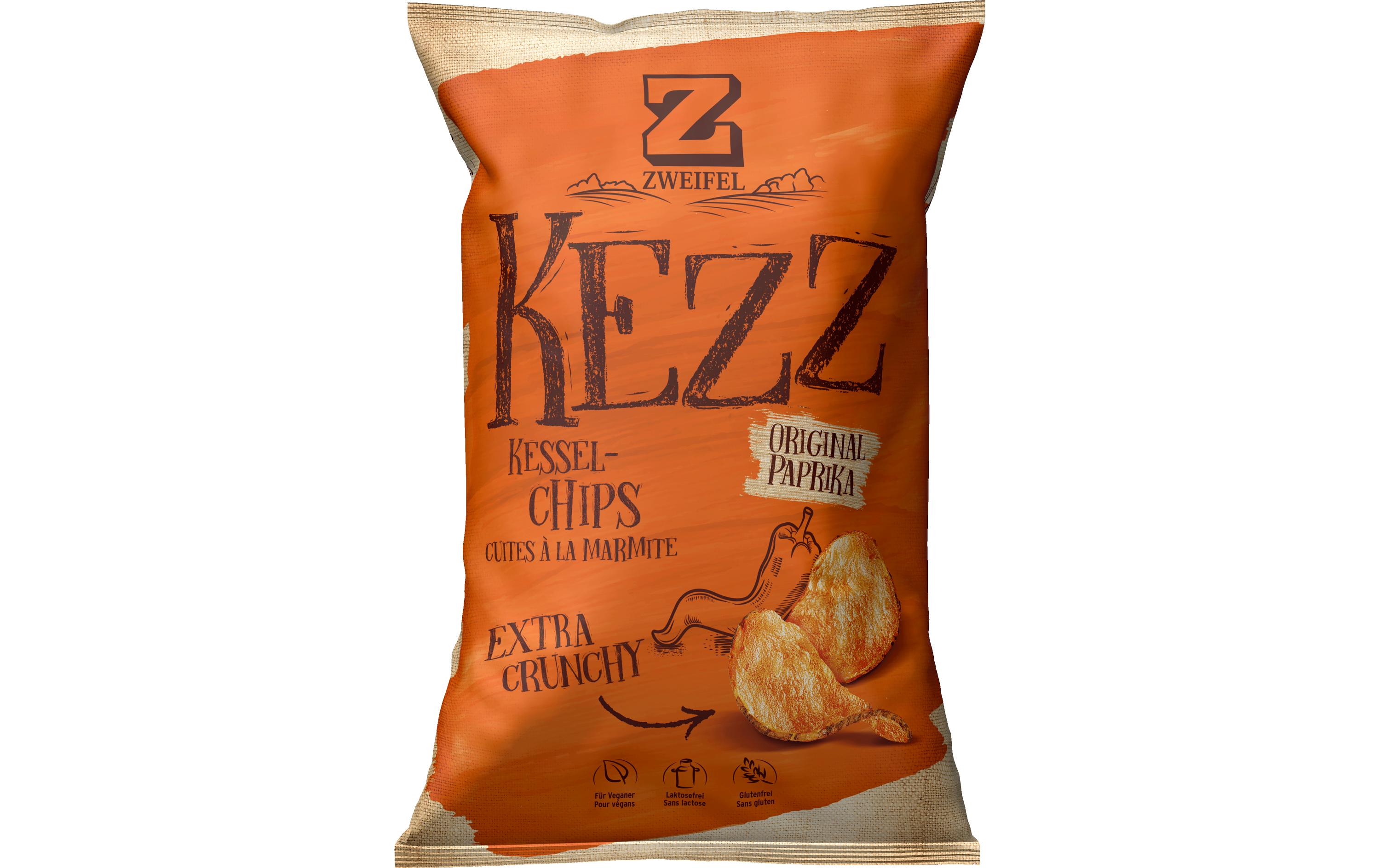 Chips KEZZ Paprika 110 gKnusprige Kessel-Chips mit Paprikageschmack