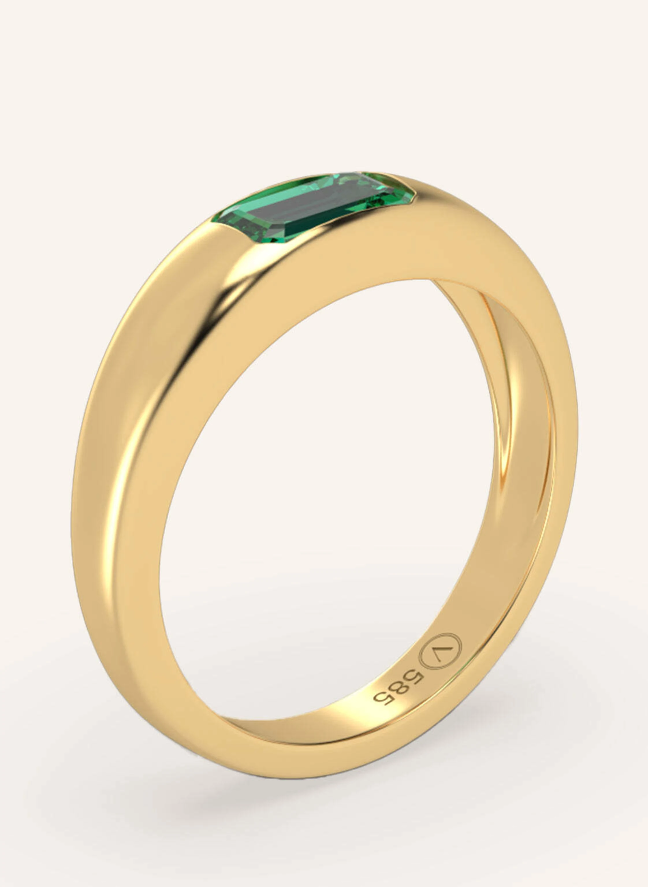 VEYNOU Ring EDEN OASIS aus 14kt. Gelbgold und 0,50ct. lab-grown Smaragd
