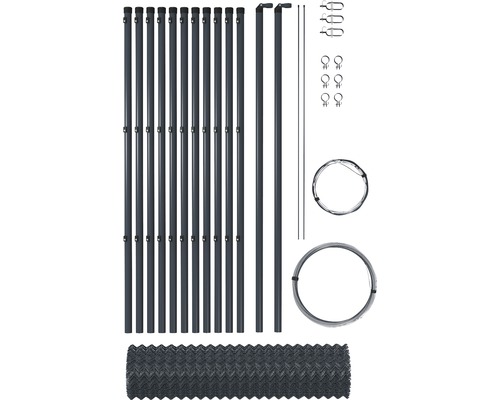 4-hoeks vlechtset 40 mm, 25 x 1 m antraciet