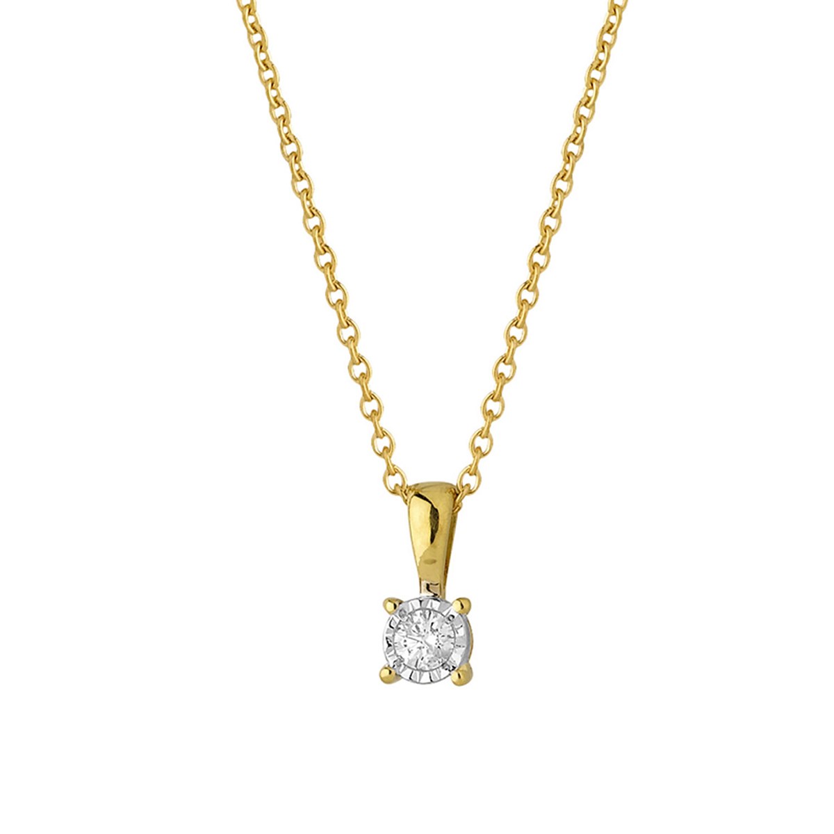Collier Brillaxis solitaire diamant or 9 carats