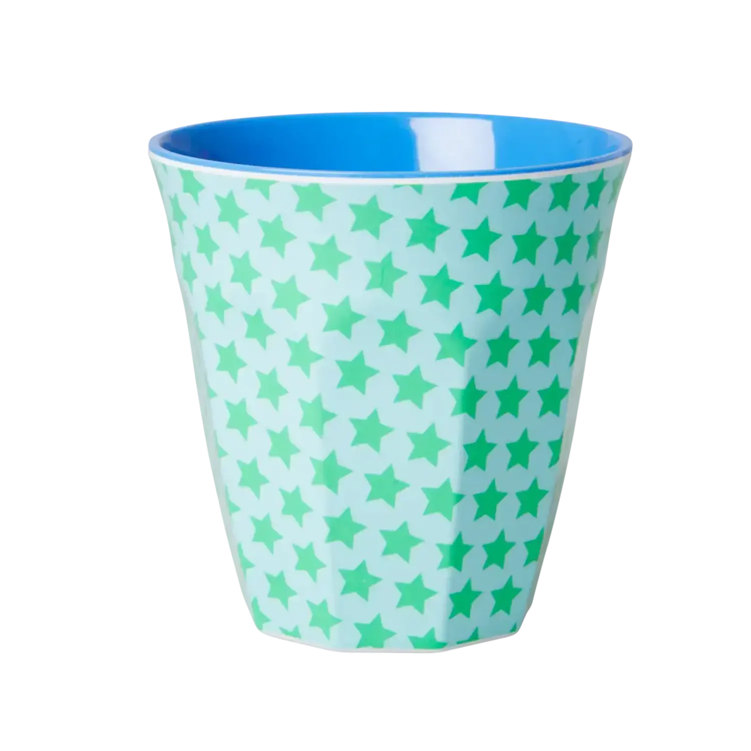 Rice | Melamine cup Green and Turquoise Star Print | Medium 250ml