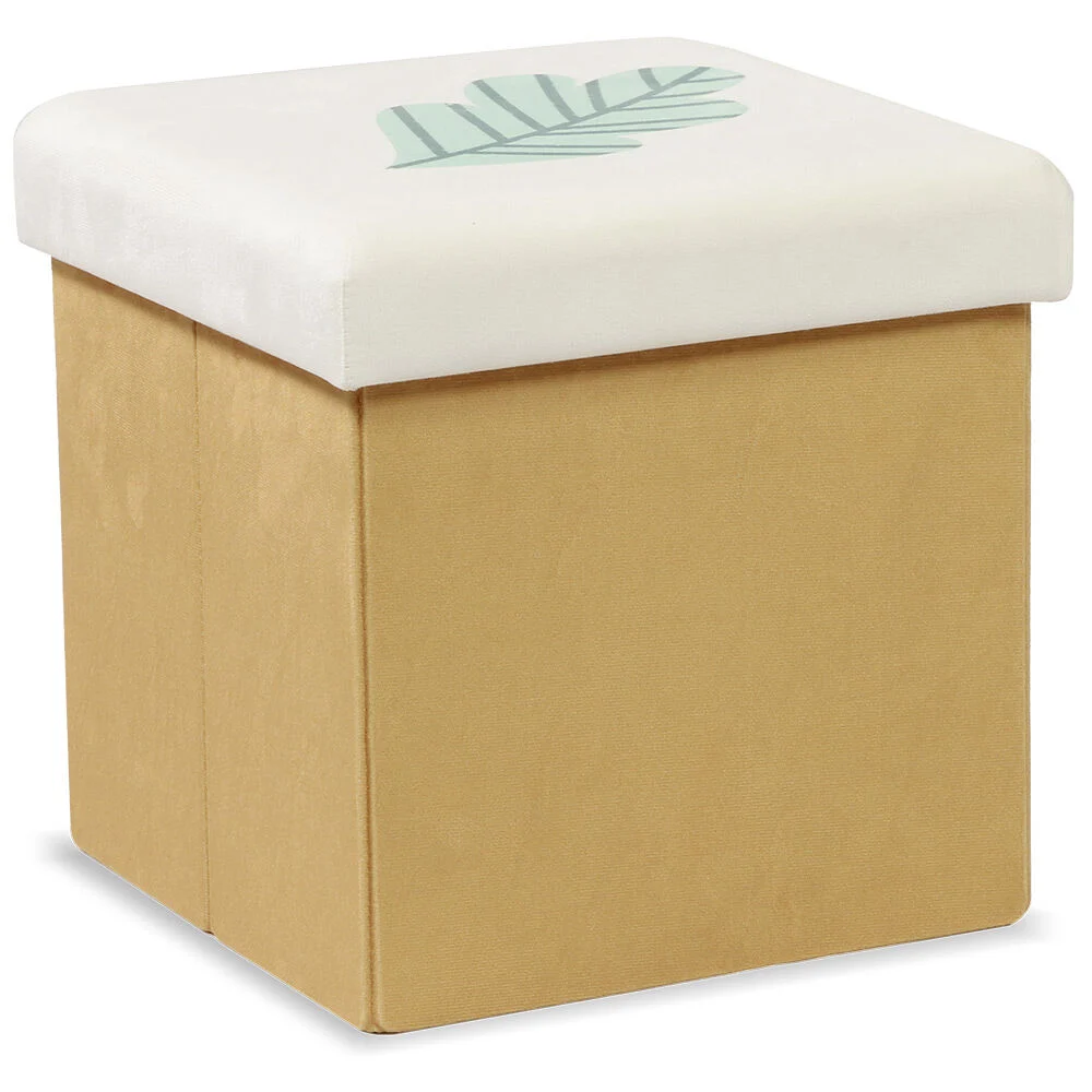 Pouf coffre cube Clara forêt - L30xP30xH30 cm