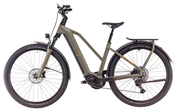 VTC Électrique Cube Kathmandu Hybrid Pro 800 Trapeze Shimano Cues 11V 800 Wh 700 mm Vert Dusty Olive 2025