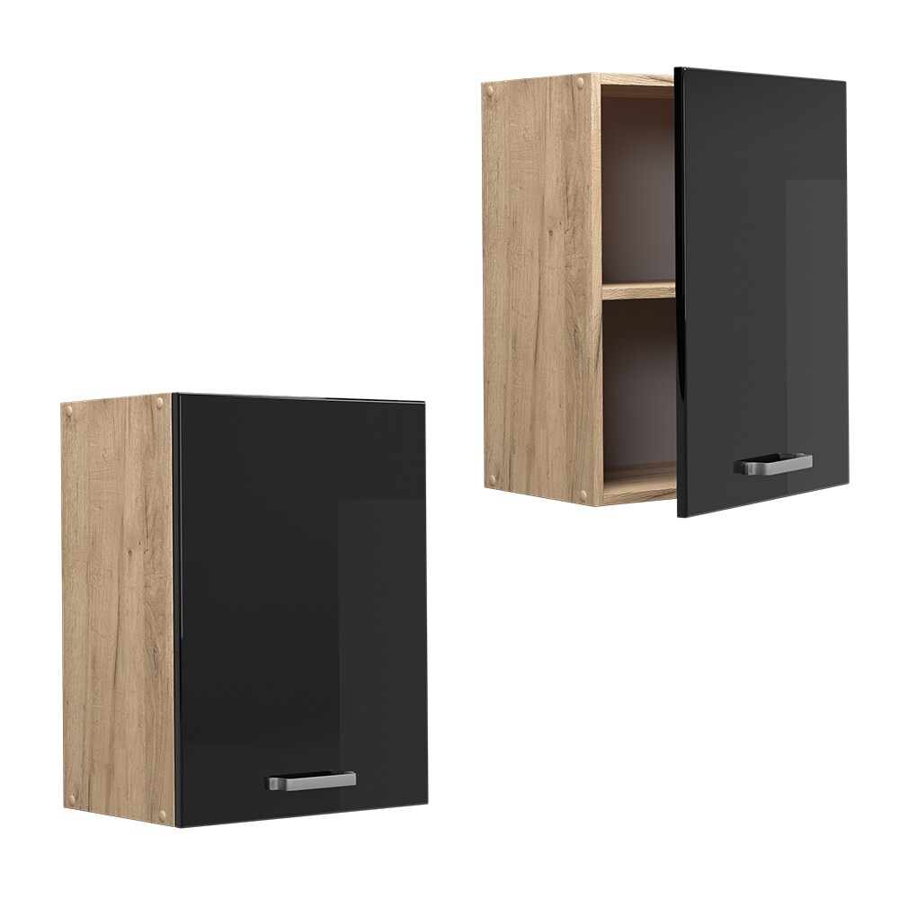 Vicco Hängeschrank Küchenschrank R-Line Solid Eiche Schwarz 45 cm modern
