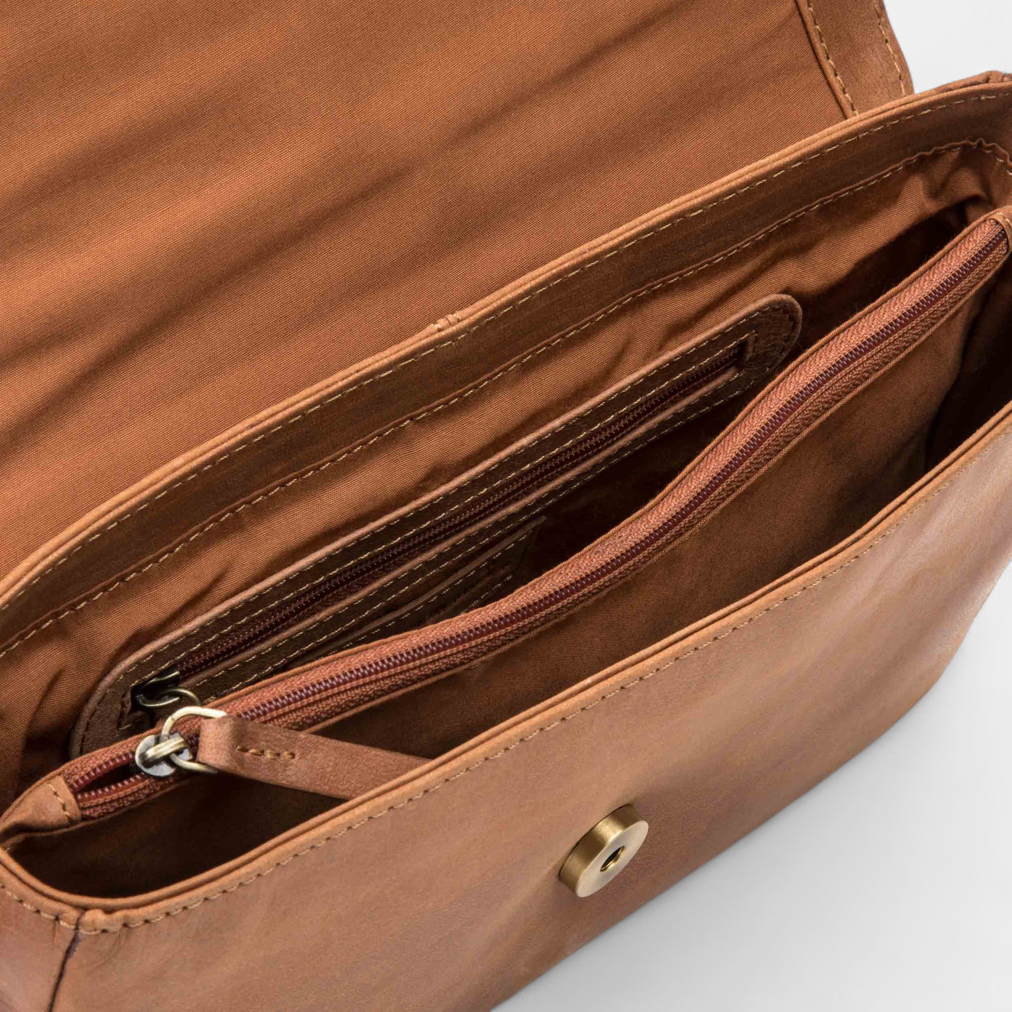 Sac bandoulière en cuir cognac
