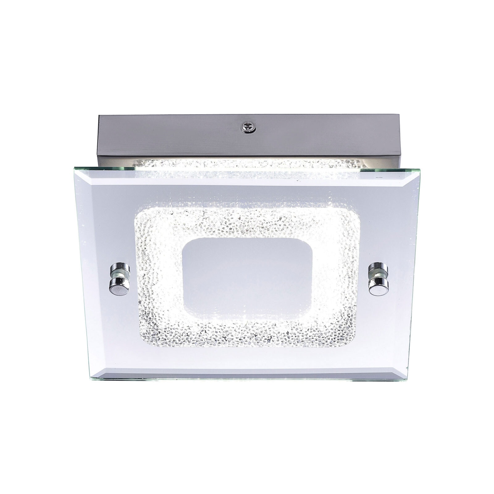 LED Deckenleuchte Lisa chromfarbig 18x18cm 5,8cm Metall Kristallglas