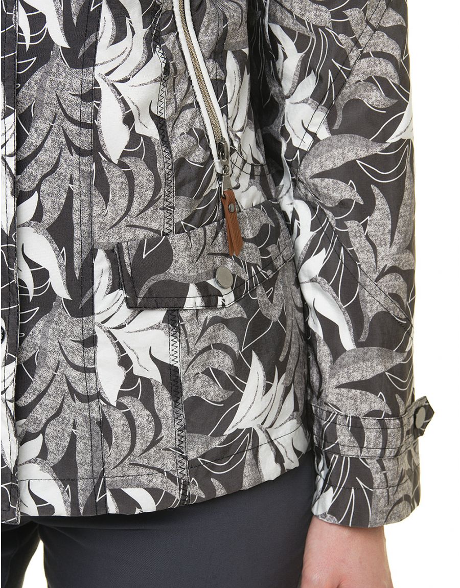 Parka feuillages gris