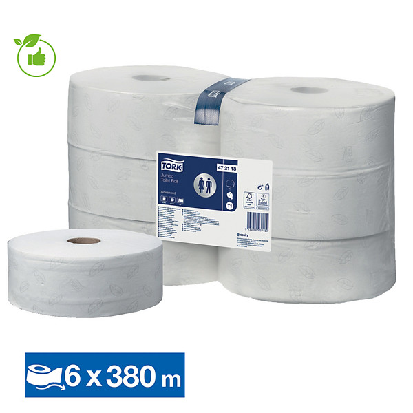 Papier toilette jumbo Tork Advanced T1 2 épaisseurs, lot de 6 maxi bobines