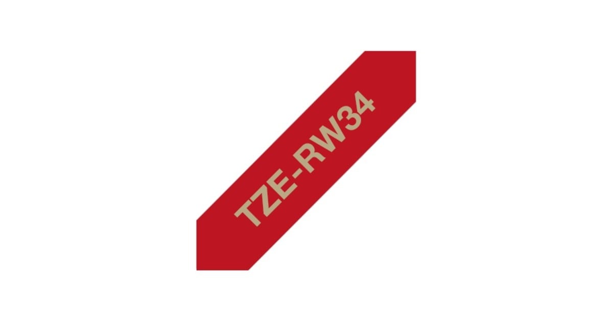 BrotherOriginele Brother TZe-RW34 lintcassette - goud op wijnrood printlint  (Wijnrood/goud, 12mm)