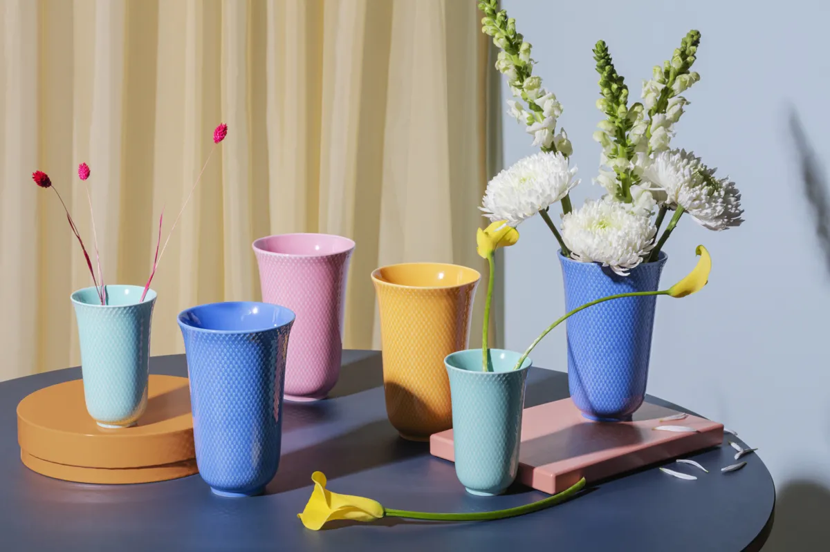 Lyngby Porcelæn Rhombe Color  Vase