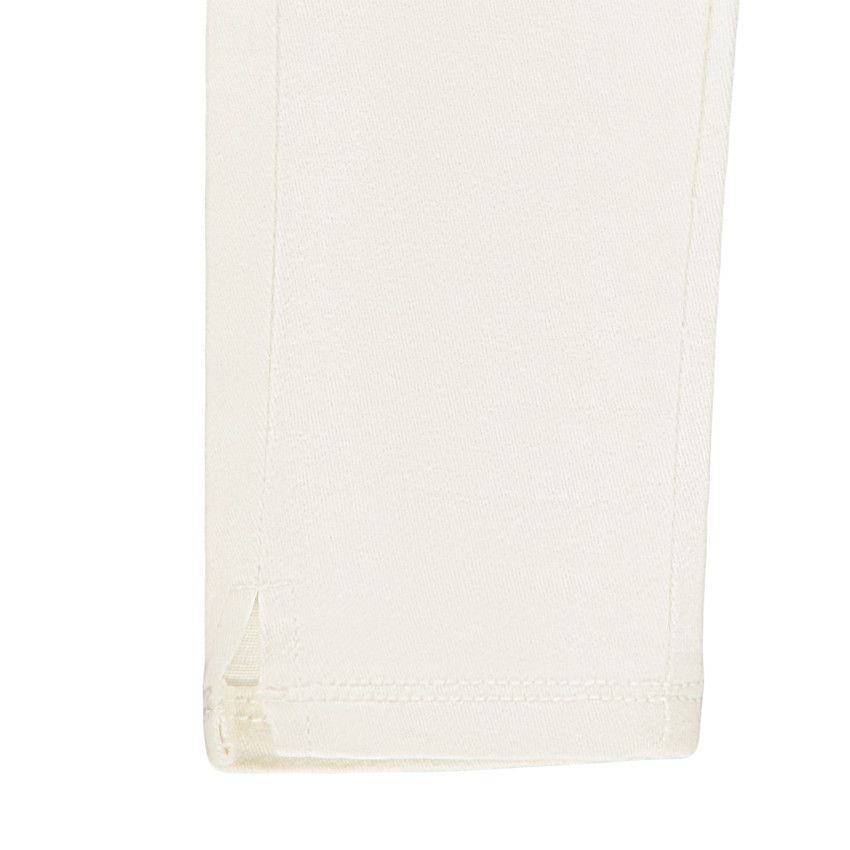 Jegging stretch avec broderie fleurs pour bébé fille - Ecru
