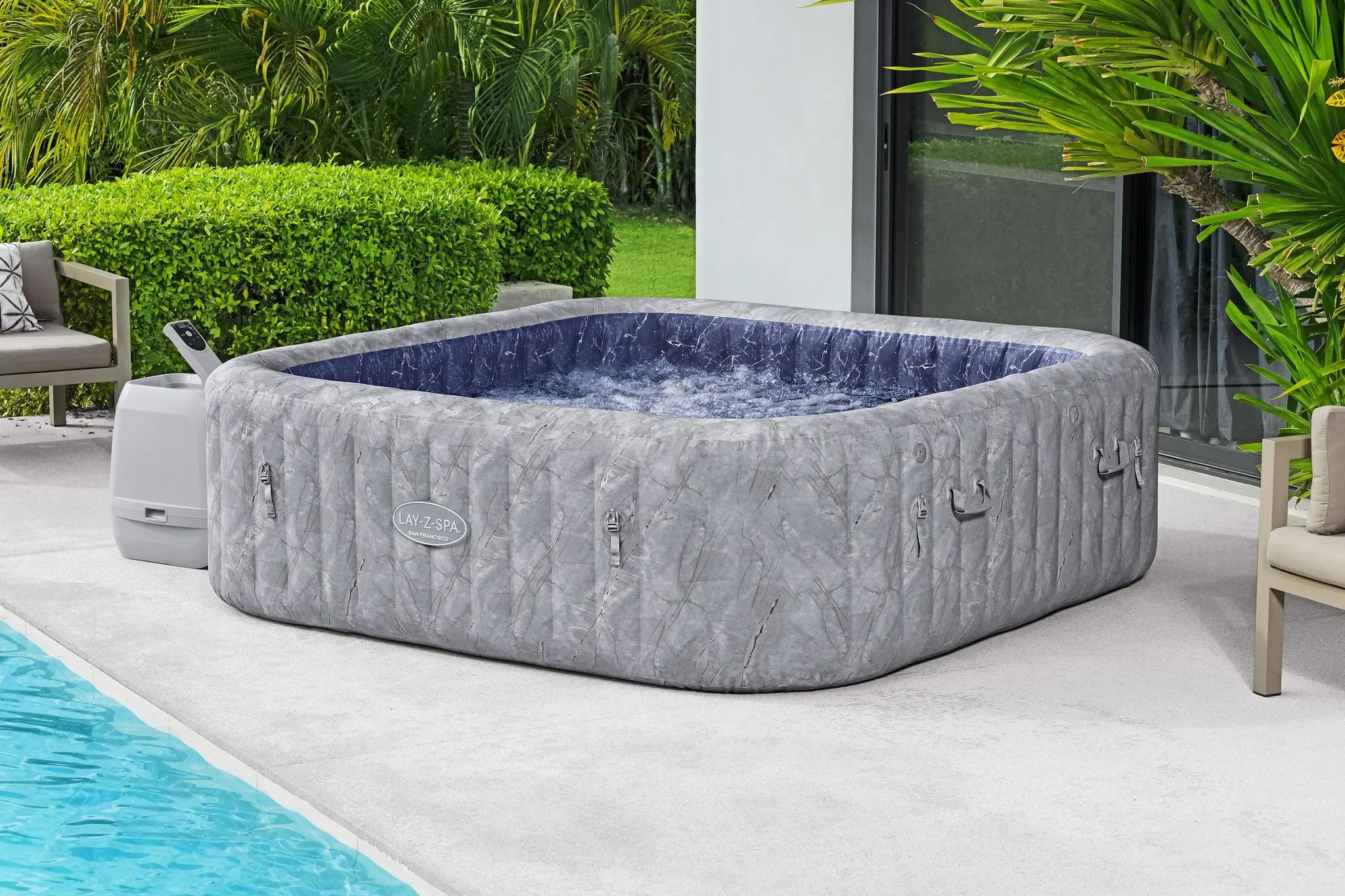 Lay-Z-Spa San Francisco Hydrojet Pro 7 grijs marble