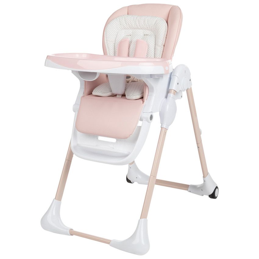 Chaise haute réglable Jude 0+ - Rose - Ecru