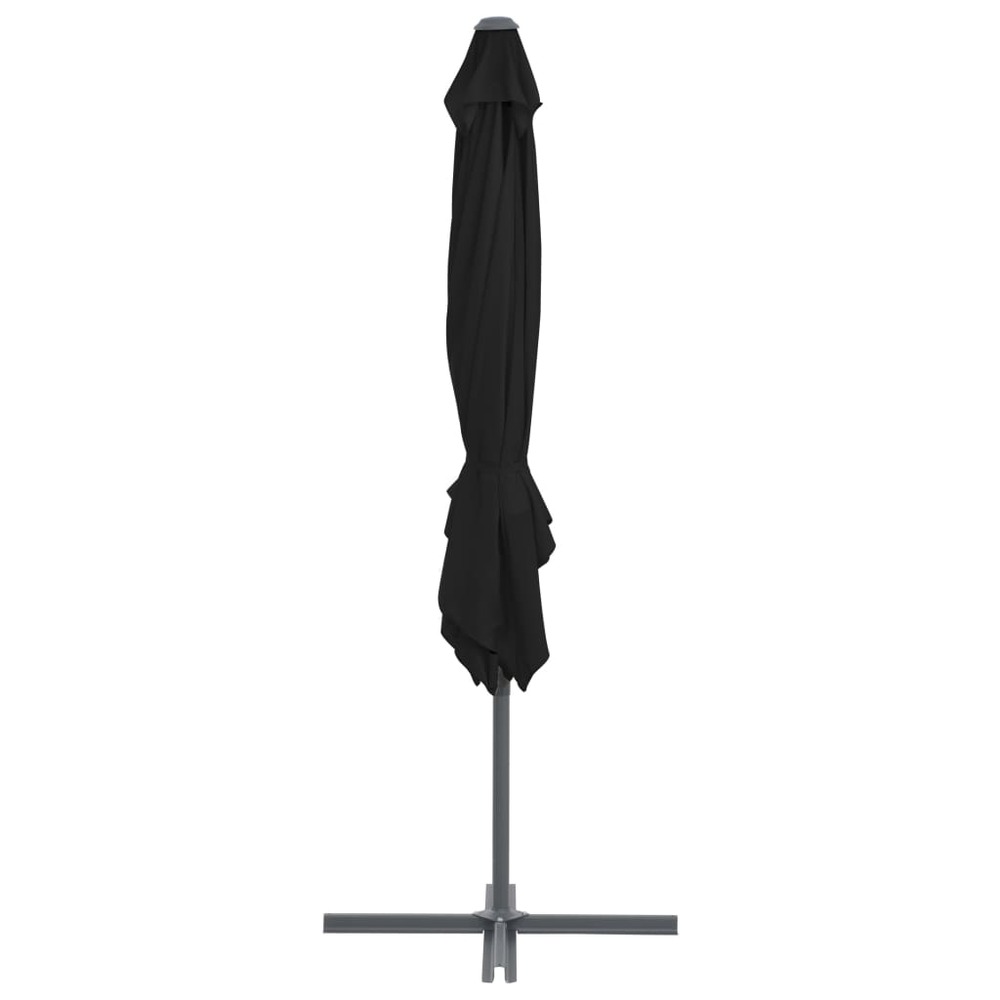 Parasol déporté avec mât en acier inclinaison et rotation sur 360 degrés 250 x 250 cm noir
