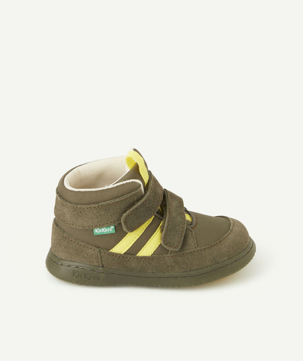 KICKERSBASKETS KICKBUBBLOKRO BÉBÉ GARÇON KAKI JAUNE