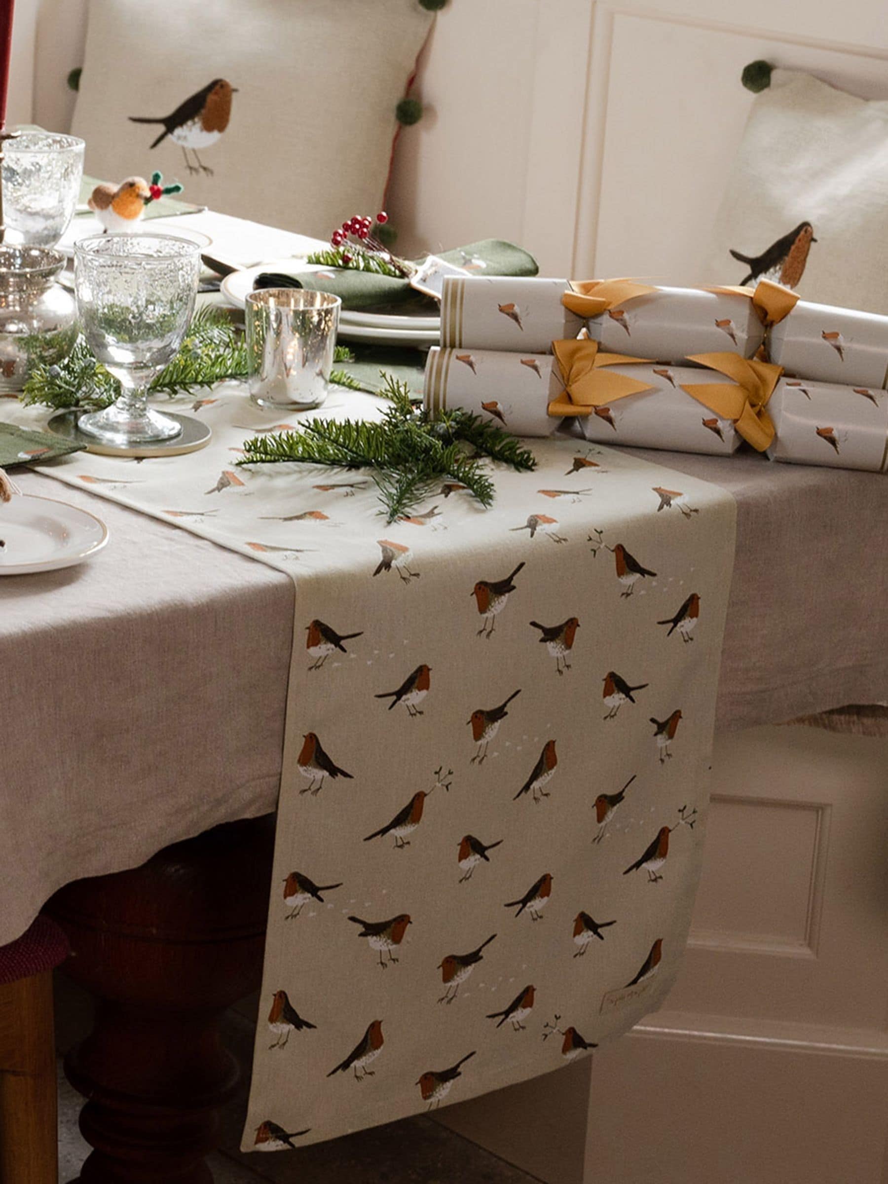 Sophie Allport Robin Neutral Table Runner