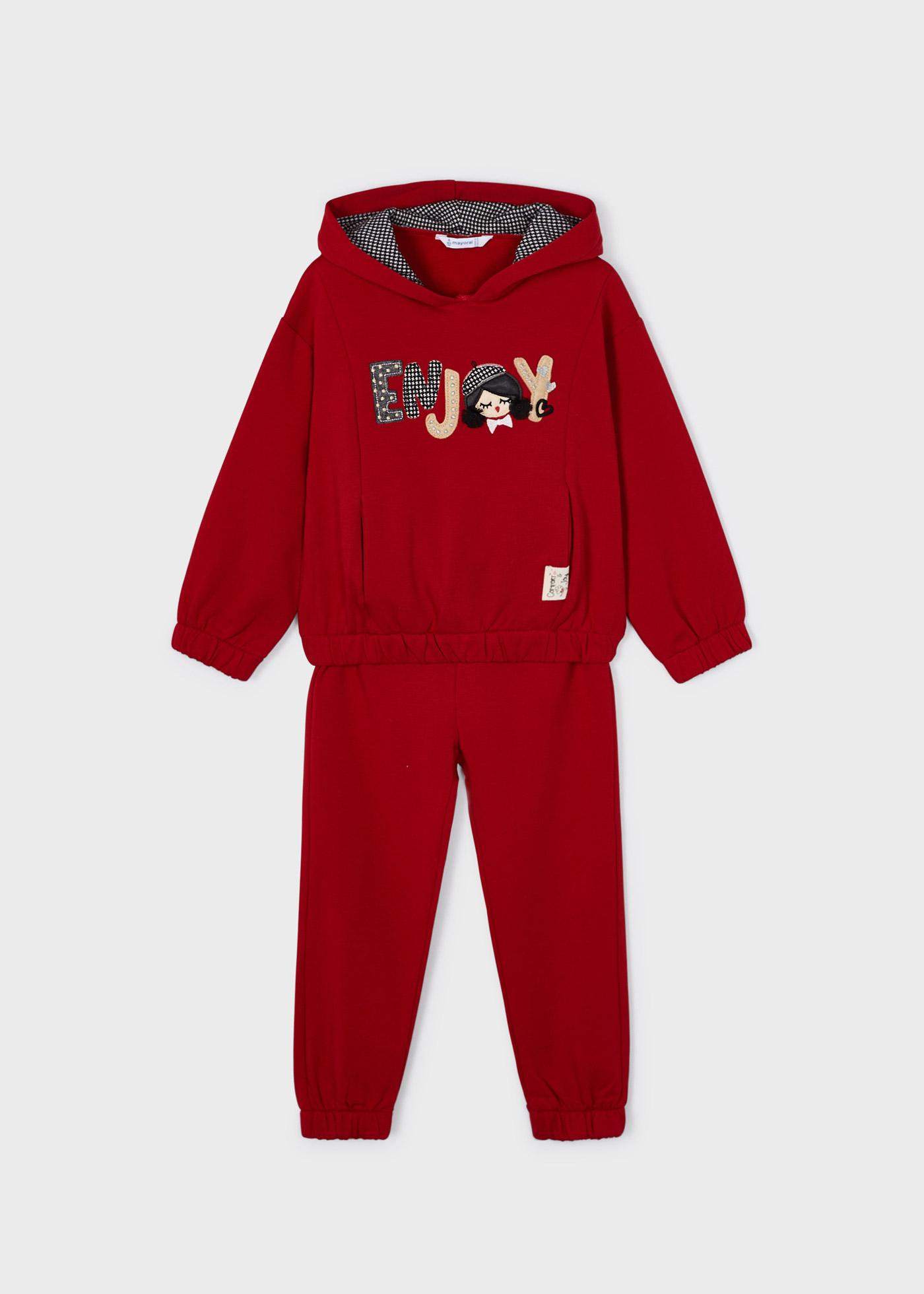 Conjunto de moletom de algodão de duas peças para meninas