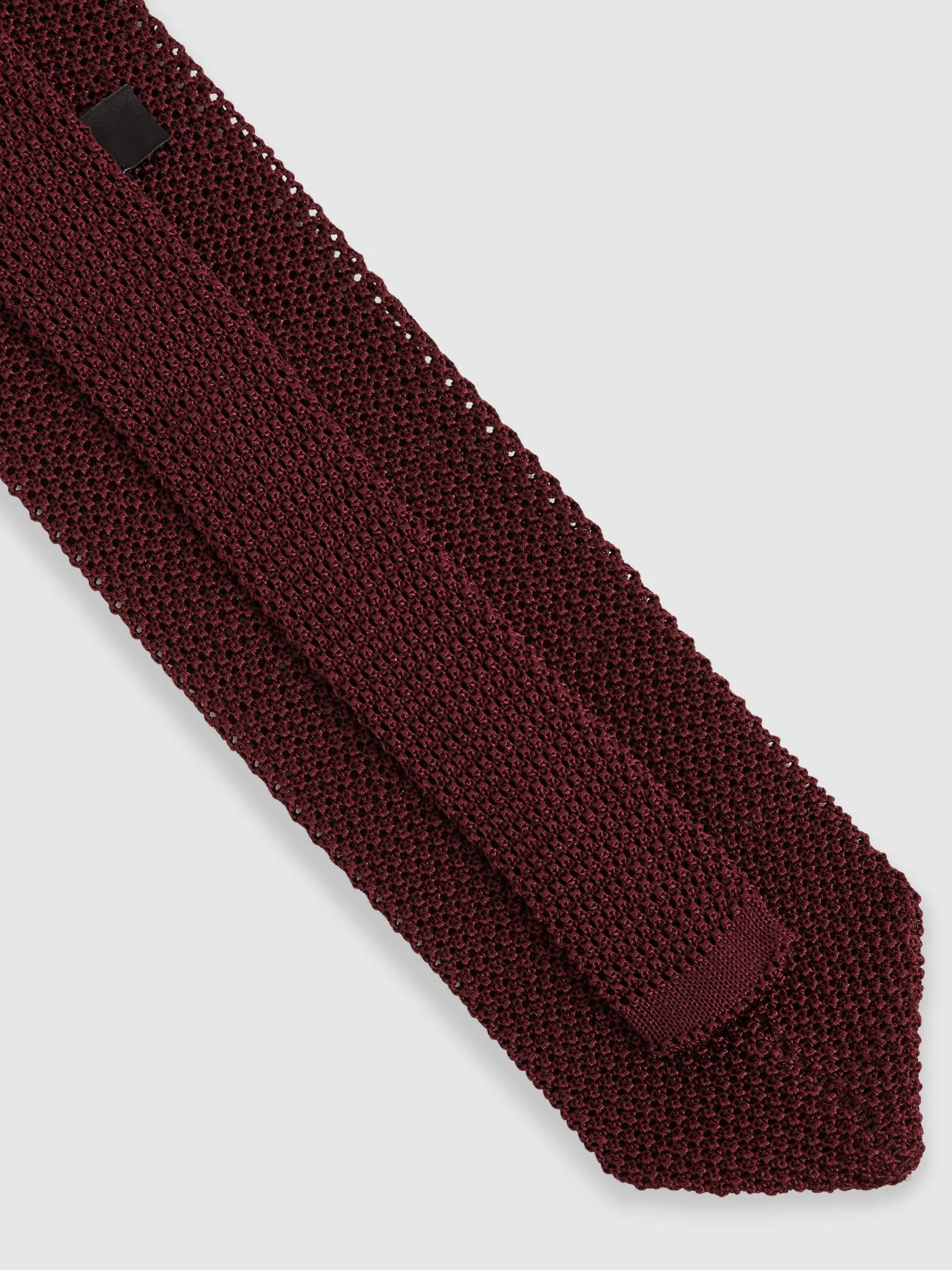 Bordeauxrood - Reiss Punto Spot Silk Knitted Pin-Dot Tie