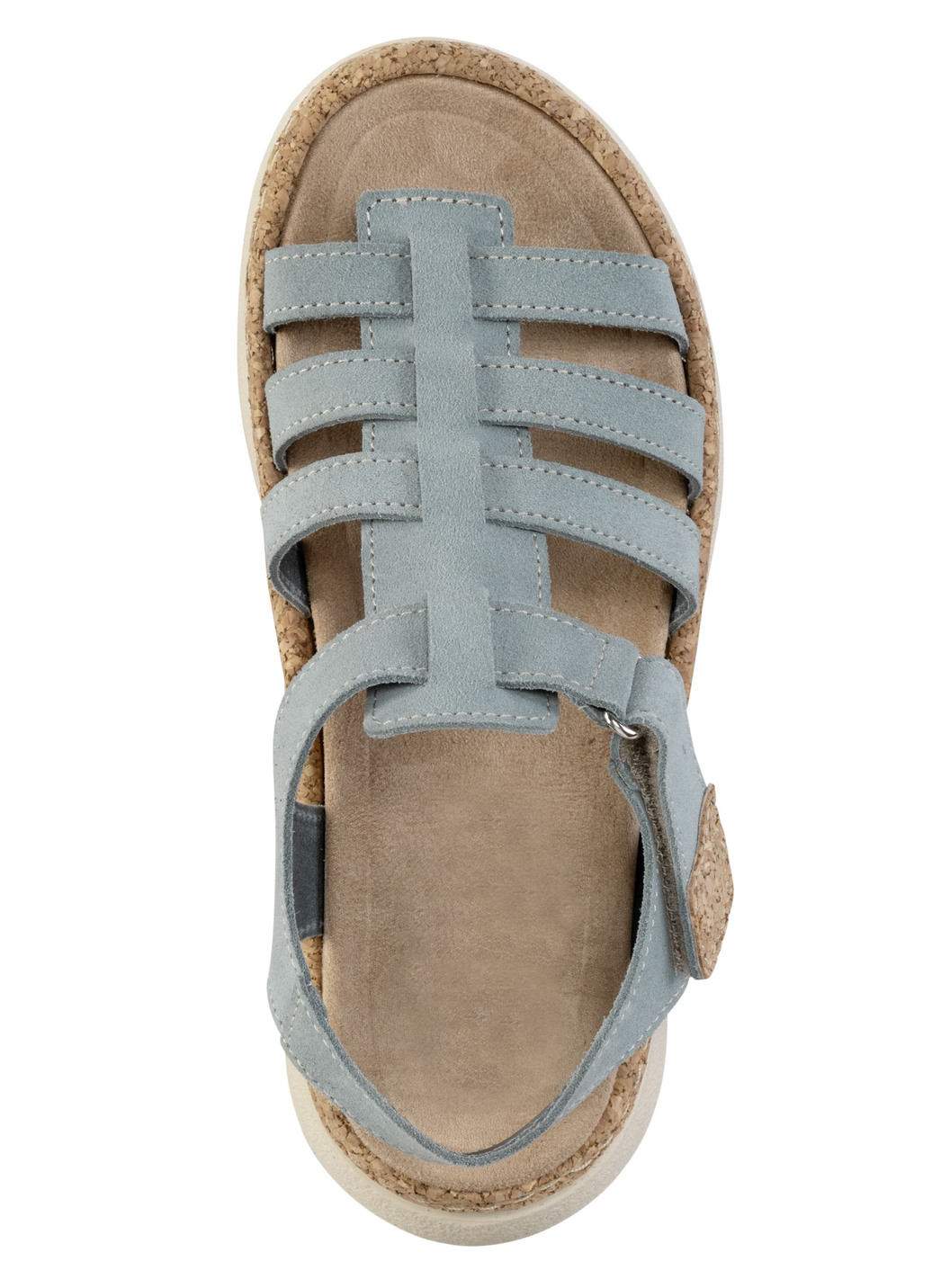Stegspangen-Sandale mit Kork-Besätzen