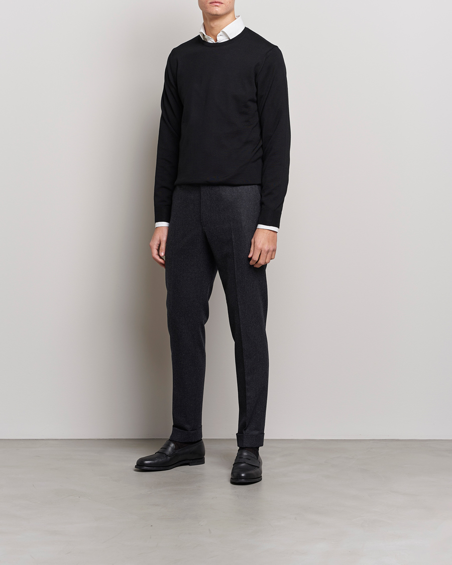Stenströms Merino Crew Neck Black