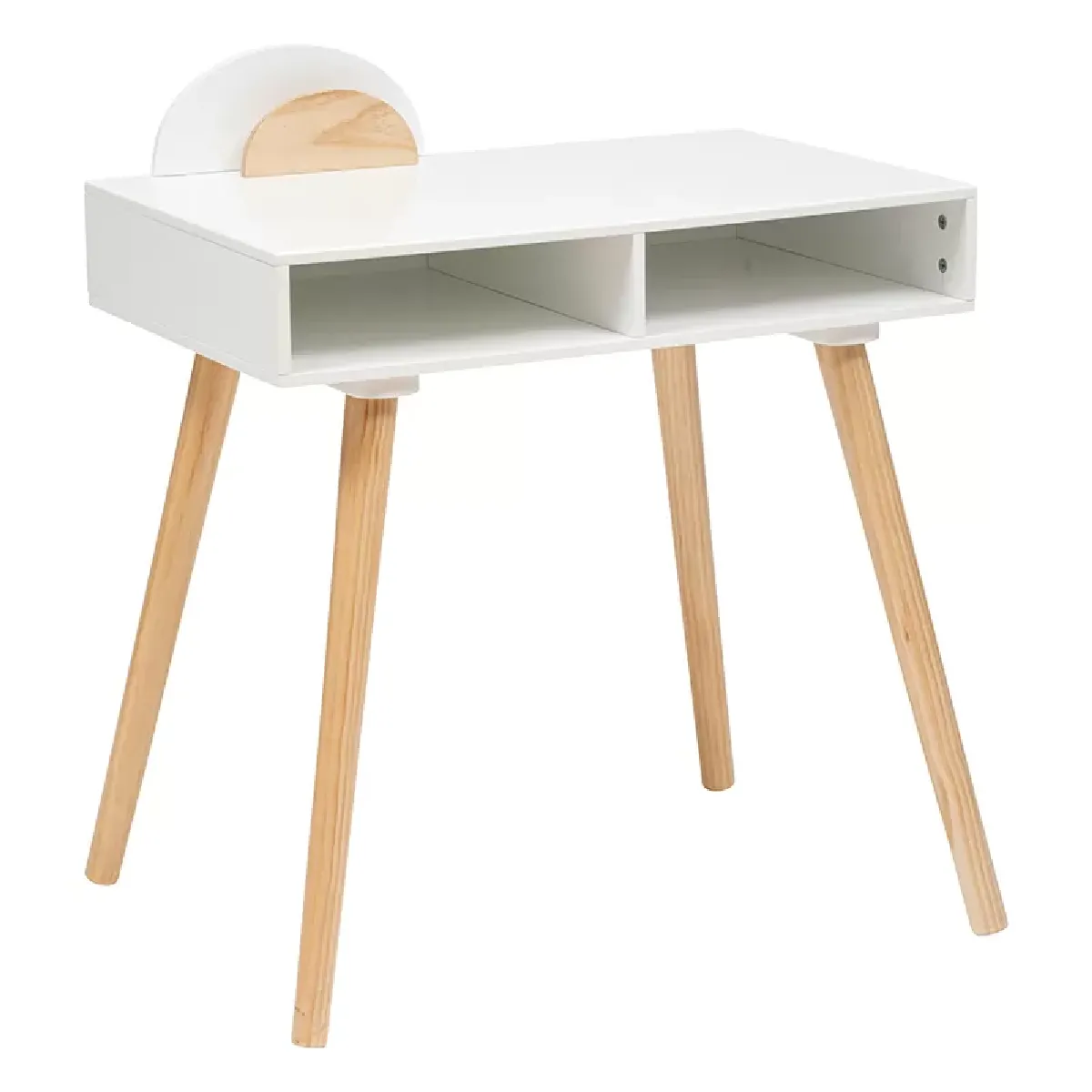 Pegane Bureau d'enfant - Blanc/Naturel