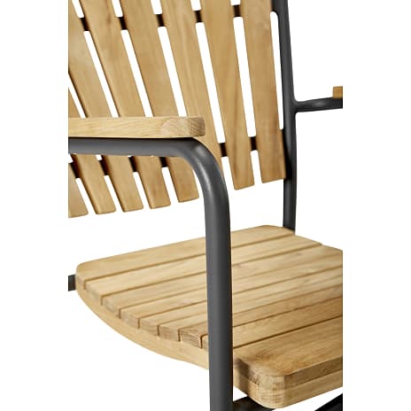 Kerteminde Ø80 teak cafésæt med 2 stole - Teak/antracit