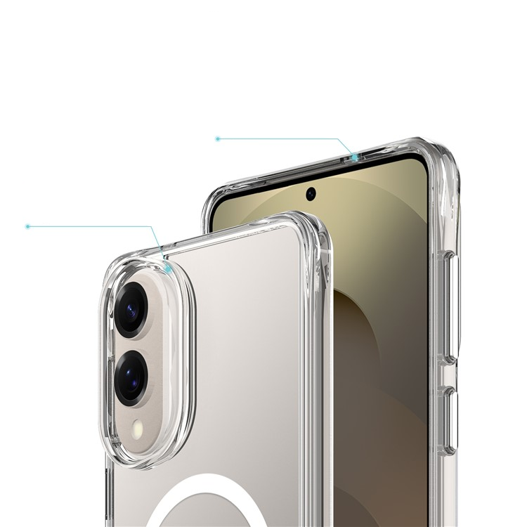 Samsung Galaxy S25 Edge Hybrid Hülle TPU Bumper Acryl Rückseite MagSafe-Modul - Transparent