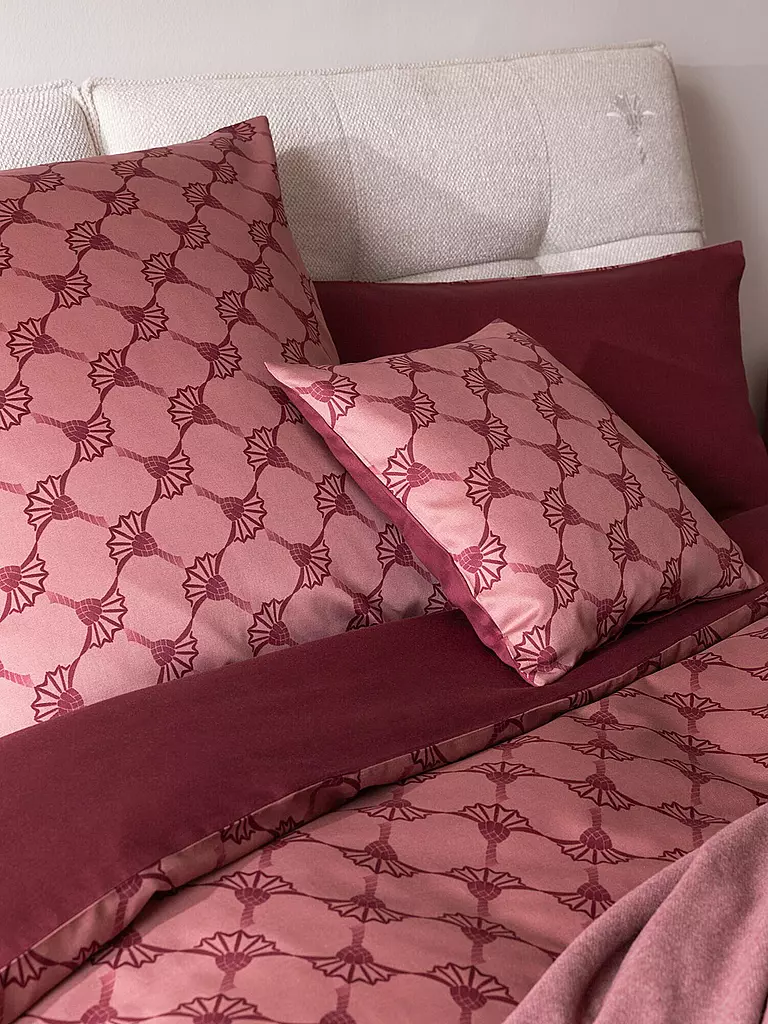 JOOP Satin Bettwäsche CORNFLOWER DOUBLE  70x90cm/140x200cm Fine Rouge dunkelrot
