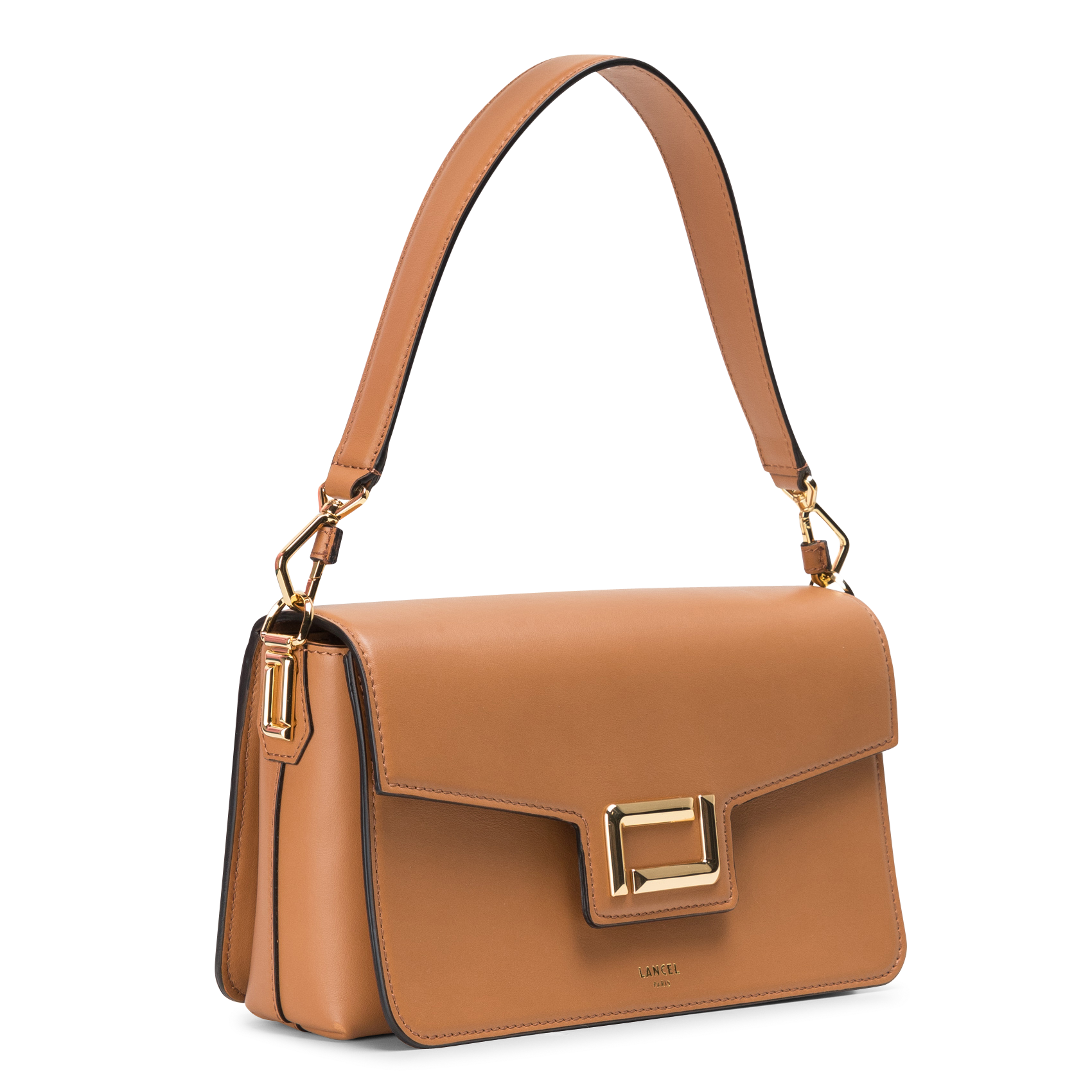 ANGELE M - Sac bandoulière à rabat en cuir| Beige