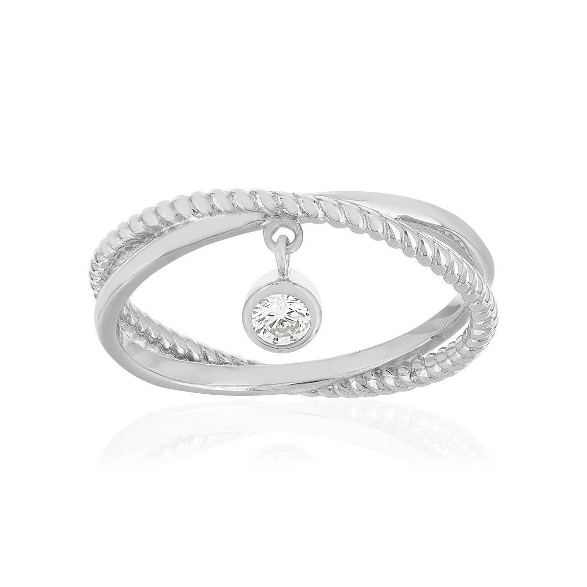 Bague argent 925 pampille zirconia