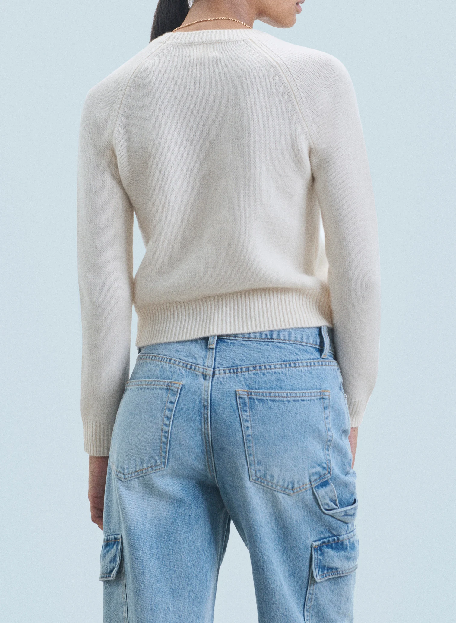 Pull droit en cachemire | Blanc