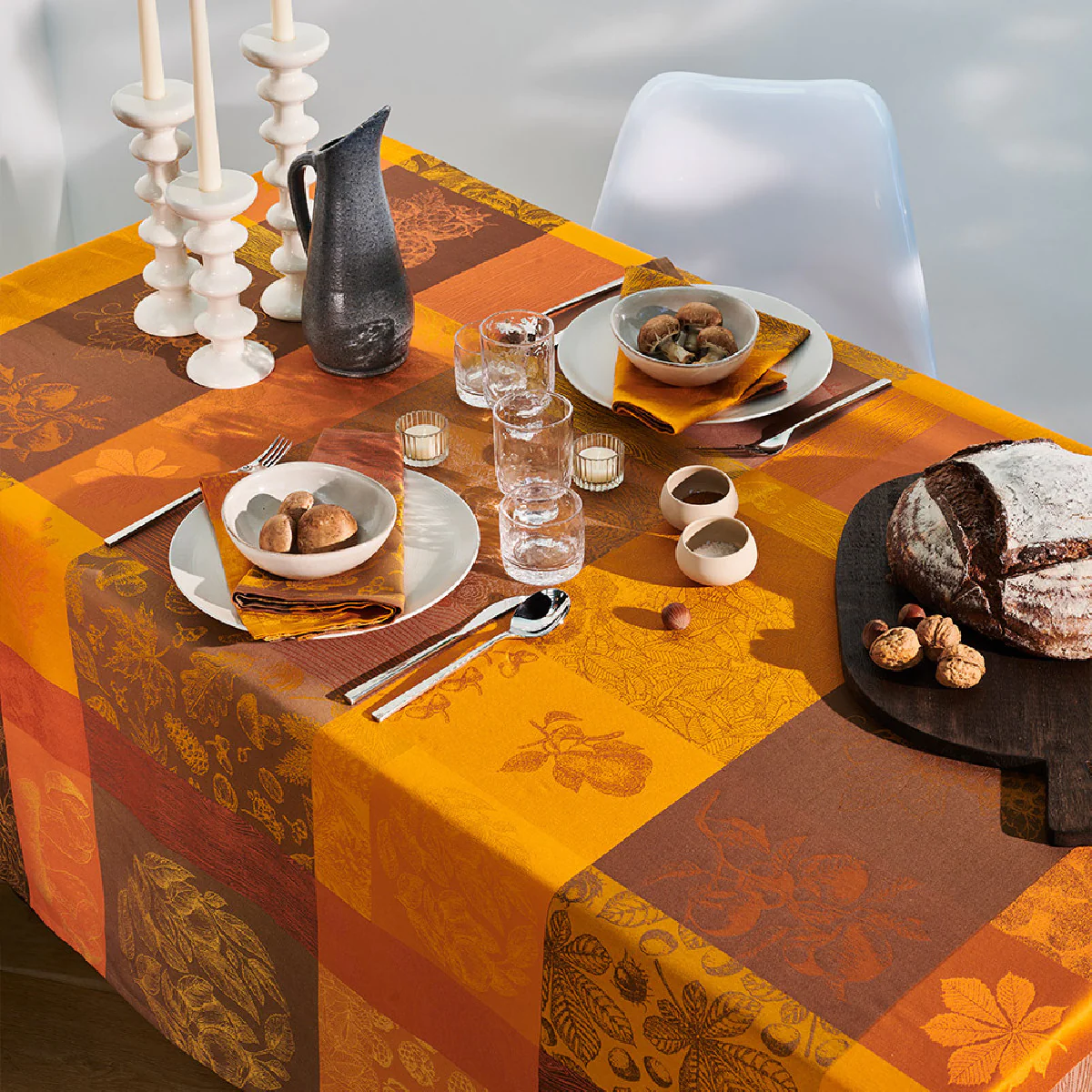 Nappe pur coton orange 180X300 Garnier Thiebaut