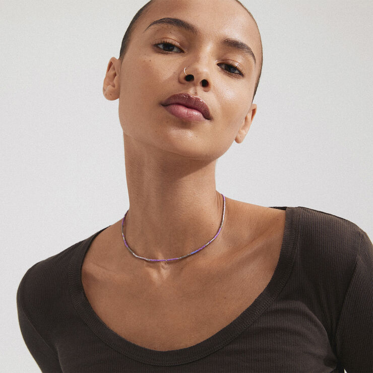 Pilgrim ALISON necklace purple, silver-plated Sølv