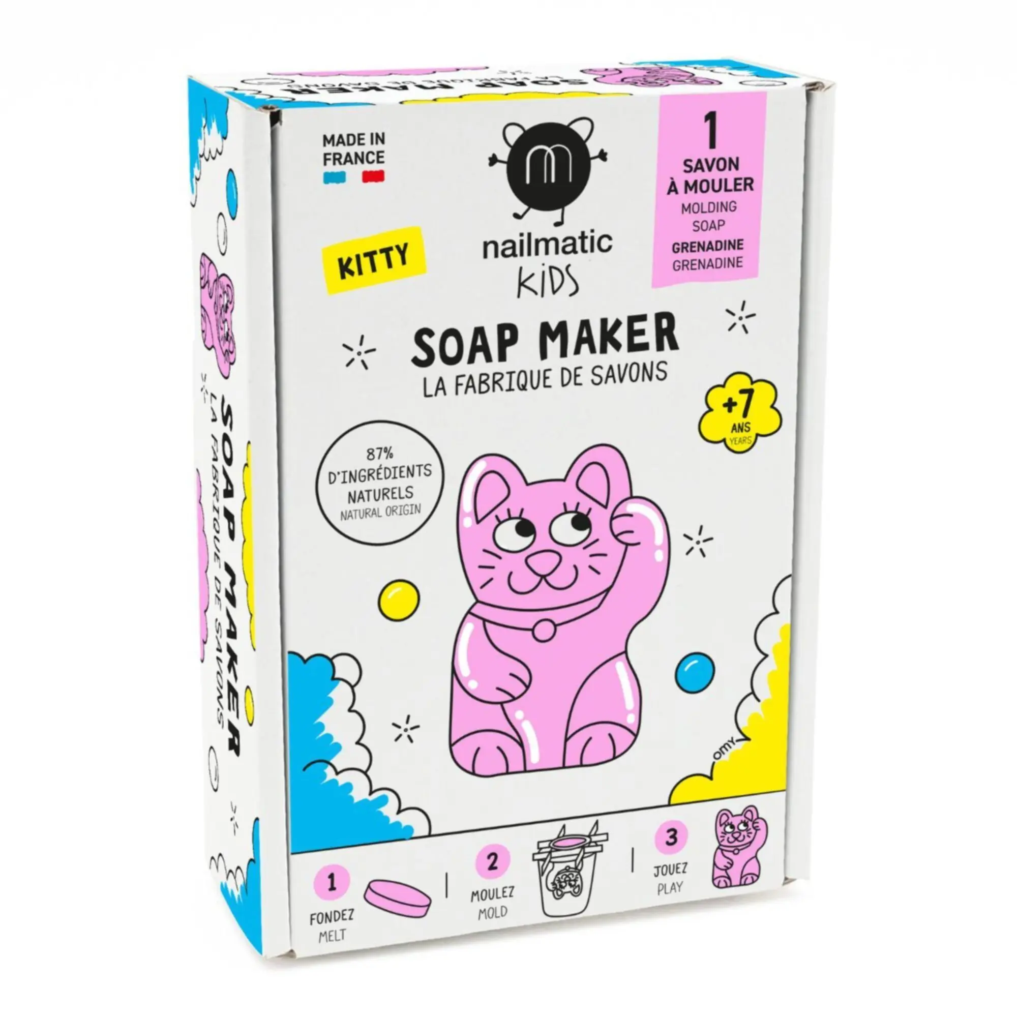 Nailmatic - La Fabrique de Savons 1 Savon à Mouler Kitty- Coffret enfant
