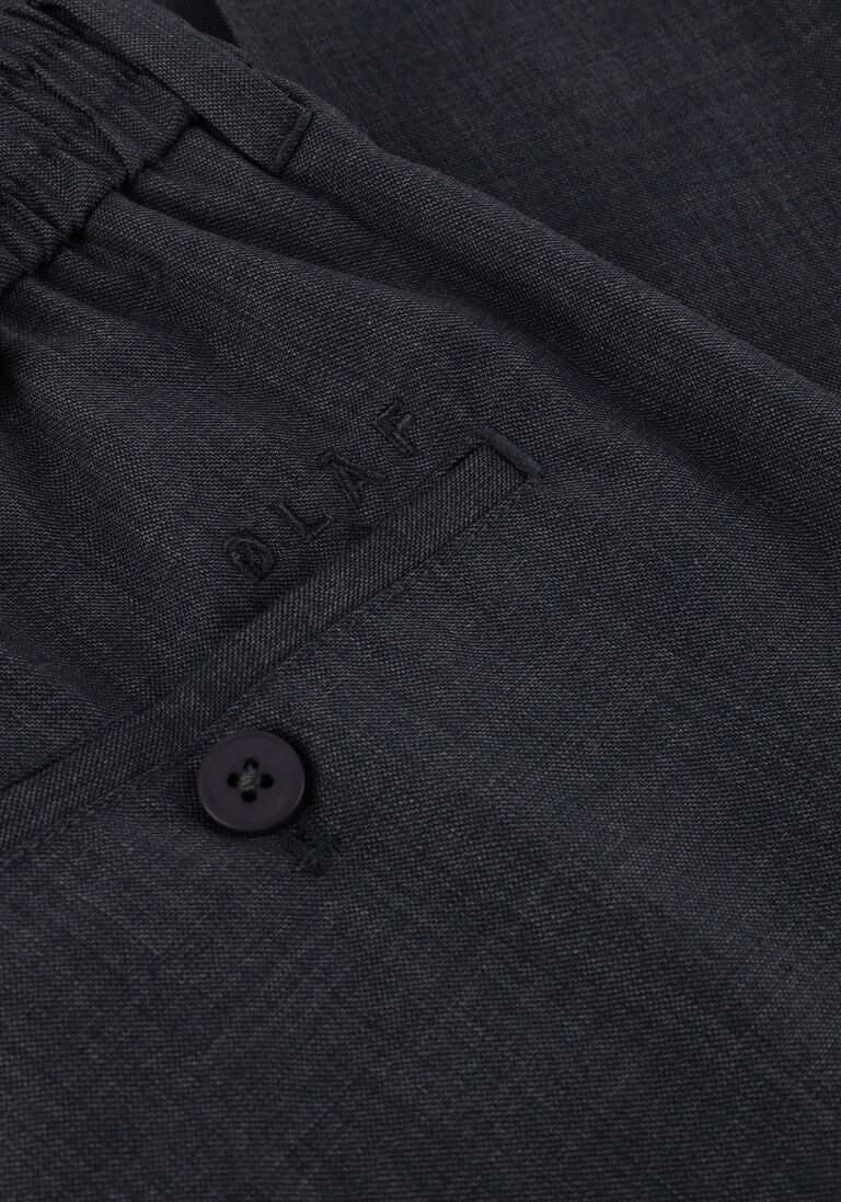 donkergrijze olaf hussein chino regular wool blend pleated pant