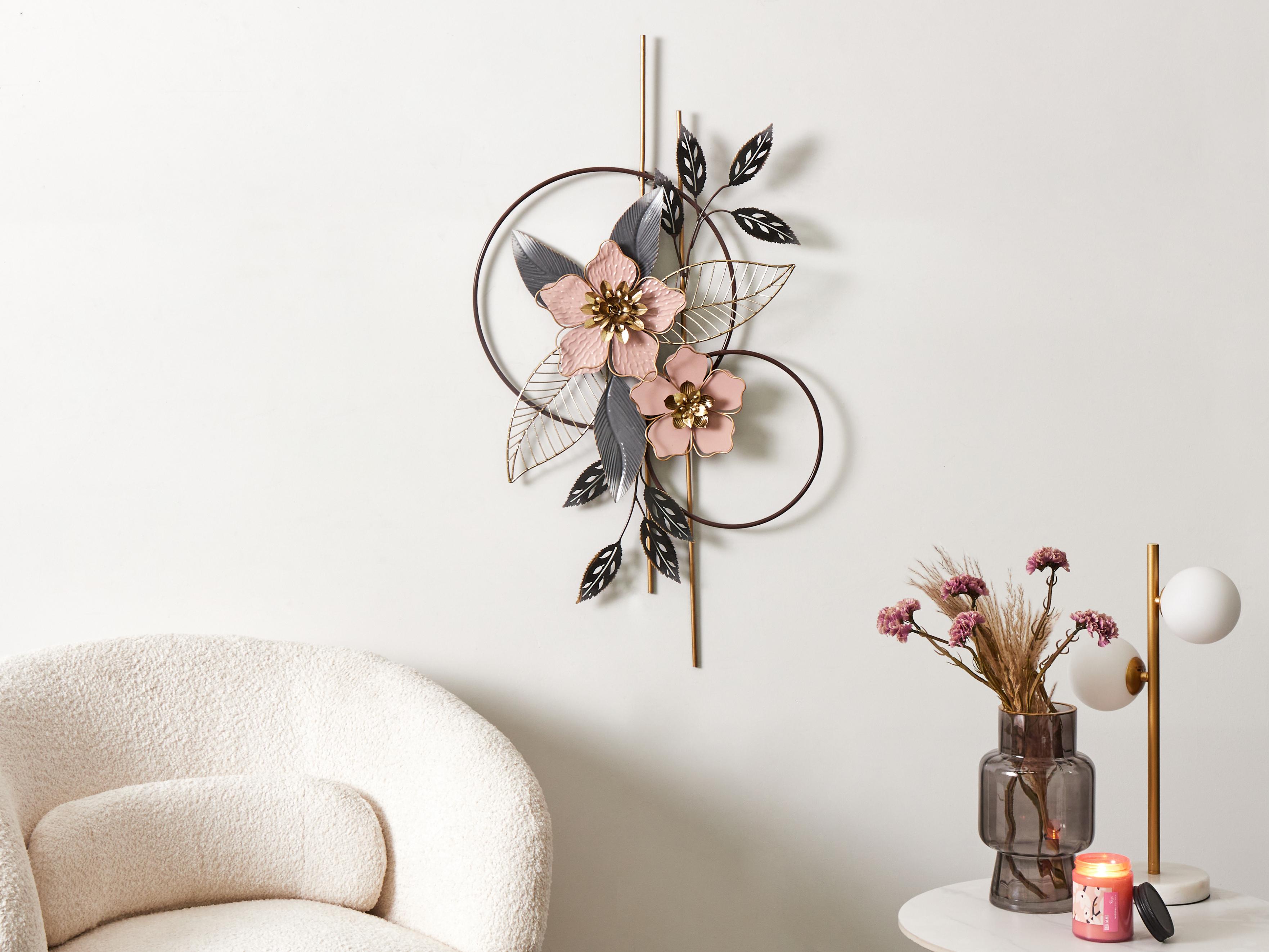 Wanddecoratie Bloem BERKELIUM Metaal 93 cm Meerkleurig