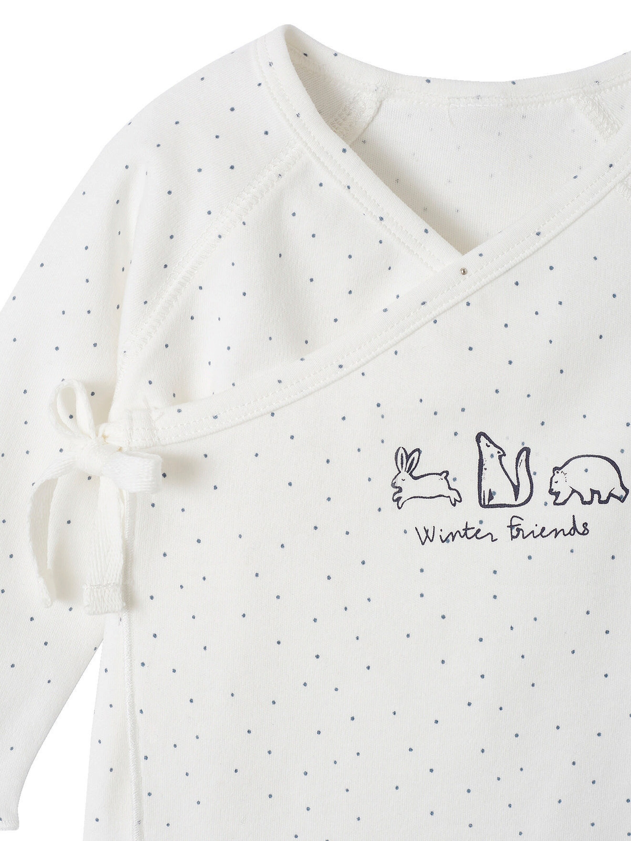 Vertbaudet Baby Wickeljacke, Bio-Baumwolle weiß bedruckt