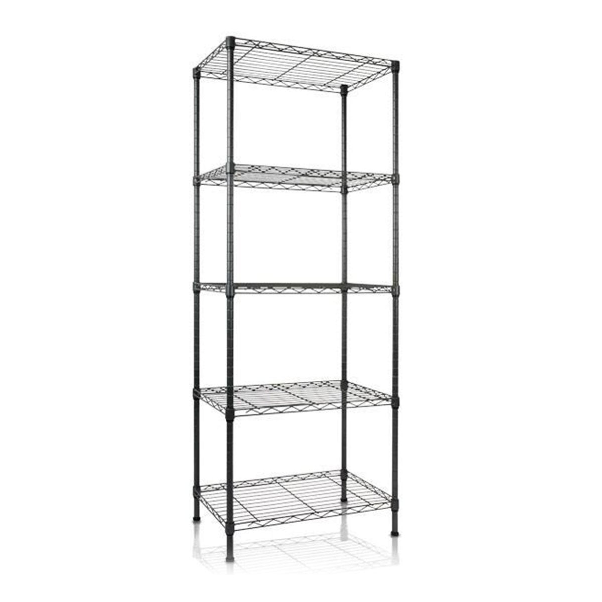 Mammut Metallregal Rocky | Pulverbeschichtet schwarz | 4 Böden