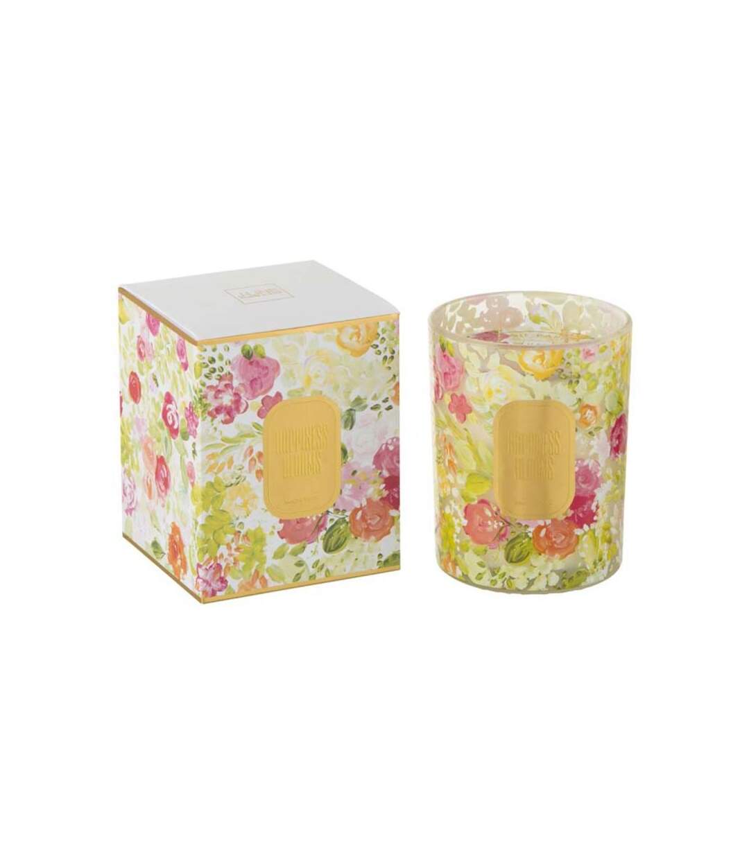 Paris Prix - Bougie Parfumée happiness Blooms 13cm Mimosa & Rose Blanc