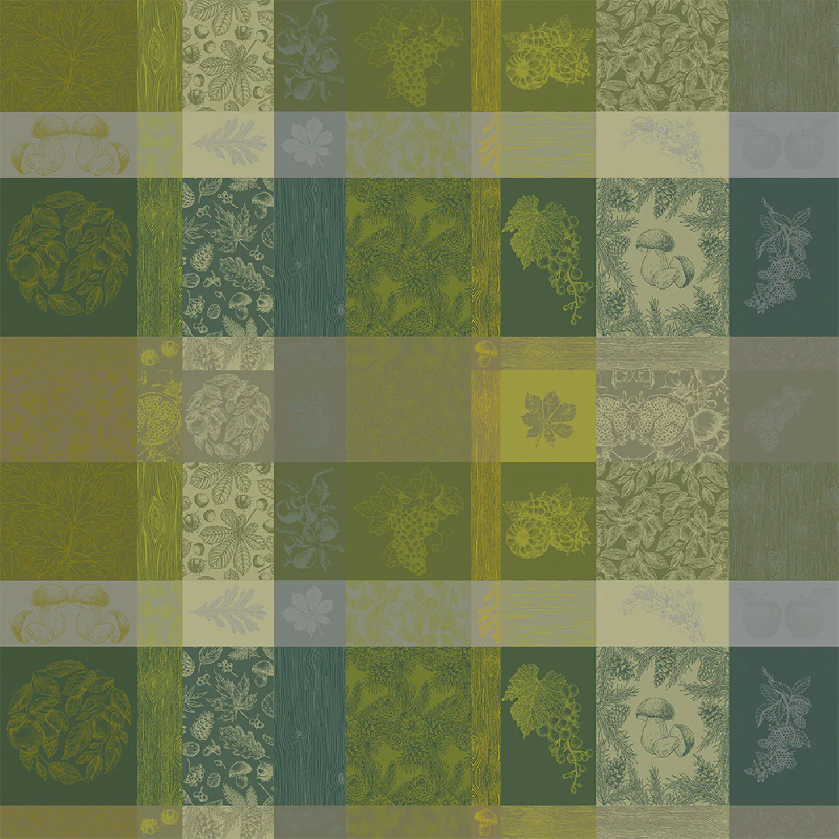 Nappe pur coton vert 180x250 Garnier Thiebaut