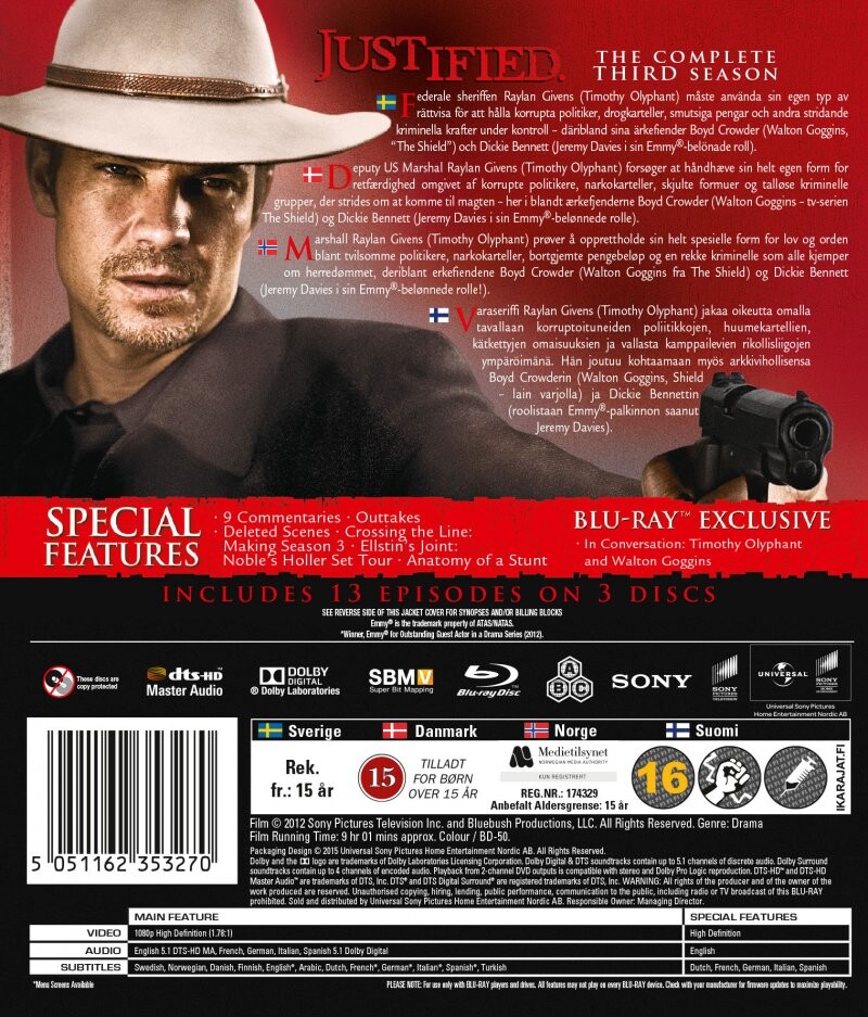 Justified - Sæson 3 - Blu-Ray
