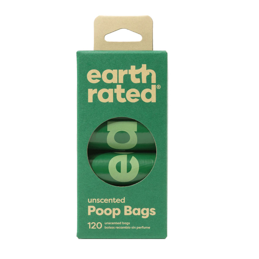 Sacos para recolher fezes de cachorro Earth Rated, sem perfume.